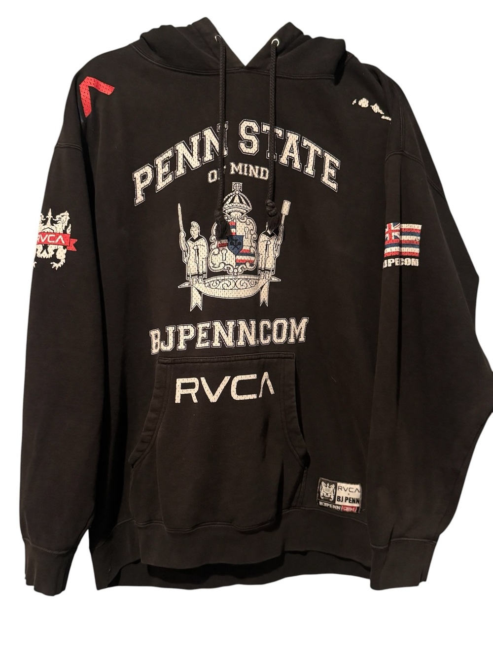 RVCA Black Penn State Crest Graphic Hoodie BJ Penn
